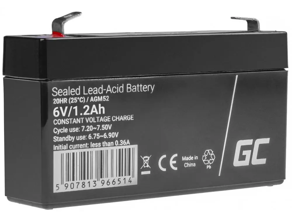 Green Cell AGM52 AGM VRLA 6V 1,2Ah miniaturka