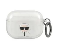 Karl Lagerfeld KLAPUKHGS Glitter Karl`s Head AirPods Pro Cover Srebrny