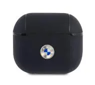 BMW Geniune Leather Silver Logo BMA3SSLNA do AirPods 3 Granatowy