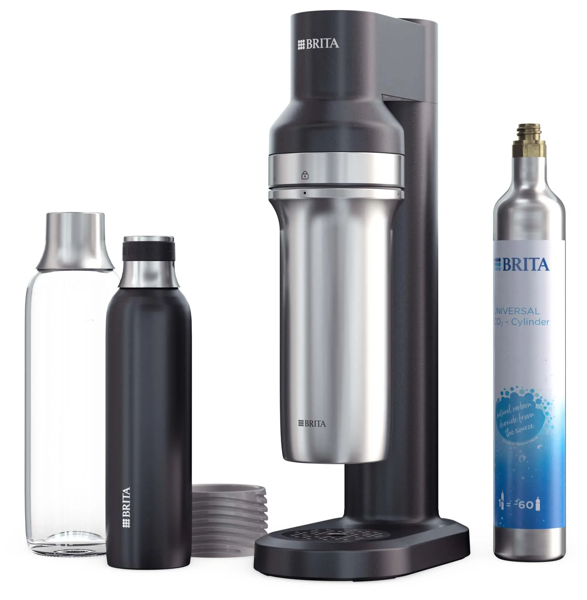 Brita sodaTRIO Czarny + Nabój z gazem CO2