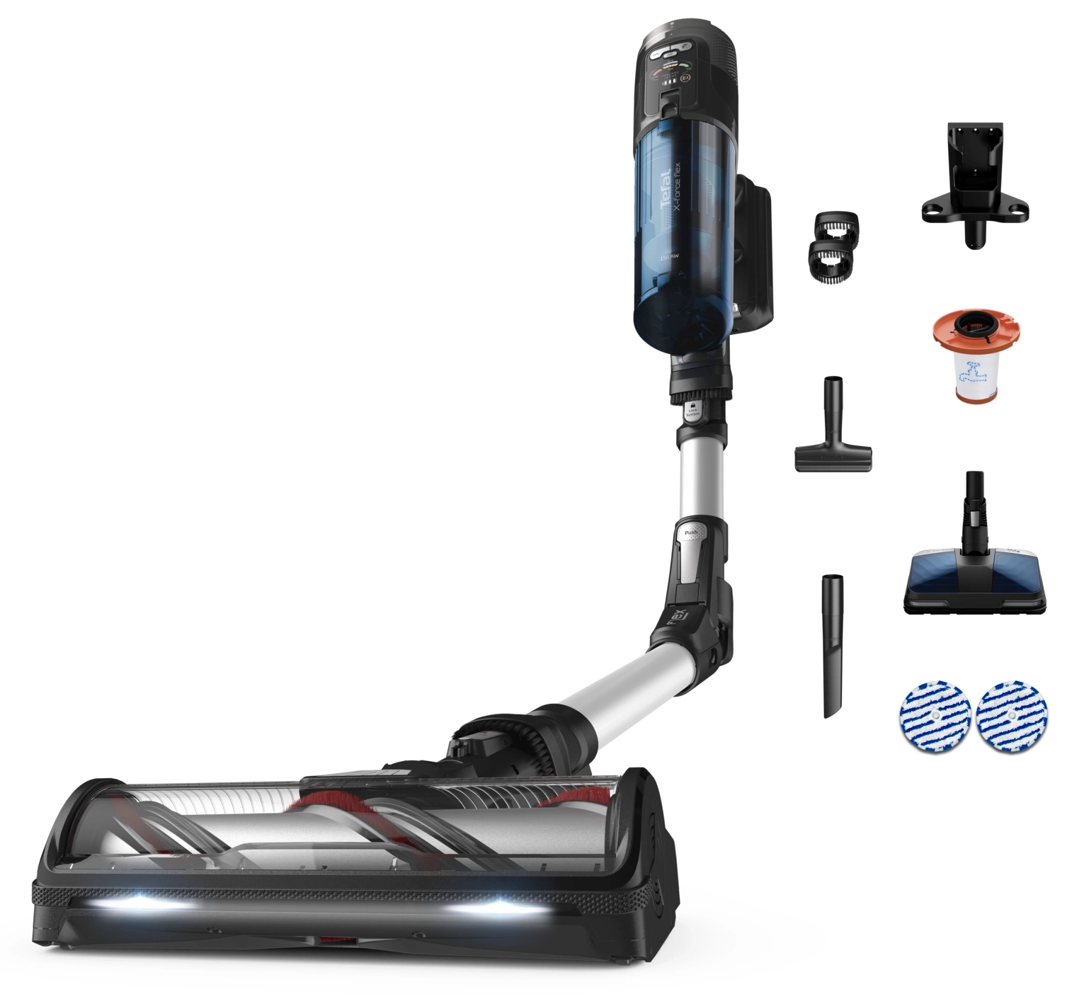 Tefal X-Force Flex 13.60 TY9AC1 60min Funkcja mycia AeroSpin Aqua Wymienny akumulator