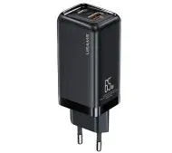 USAMS T47 1 x USB-C + 1 xUSB T47 PD Fast Charging Super Si 65W Czarny