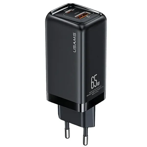 USAMS T47 1 x USB-C + 1 xUSB T47 PD Fast Charging Super Si 65W Czarny