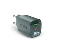 SBS LCD GaN PD30W USB-C USB-A Niebieski