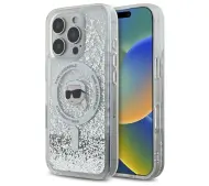 Karl Lagerfeld Liquid Glitter Karl Head MagSafe do iPhone 16 Pro Przezroczysty