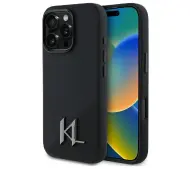 Karl Lagerfeld Silicone Shadow Metal Initial MagSafe do iPhone 16 Pro Czarny