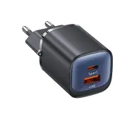 USAMS 30W GaN USB-C/USB-A Fast Charging HC Series Czarny