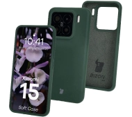 Bizon Silikonowe Soft do Xiaomi 15 Ciemnozielony