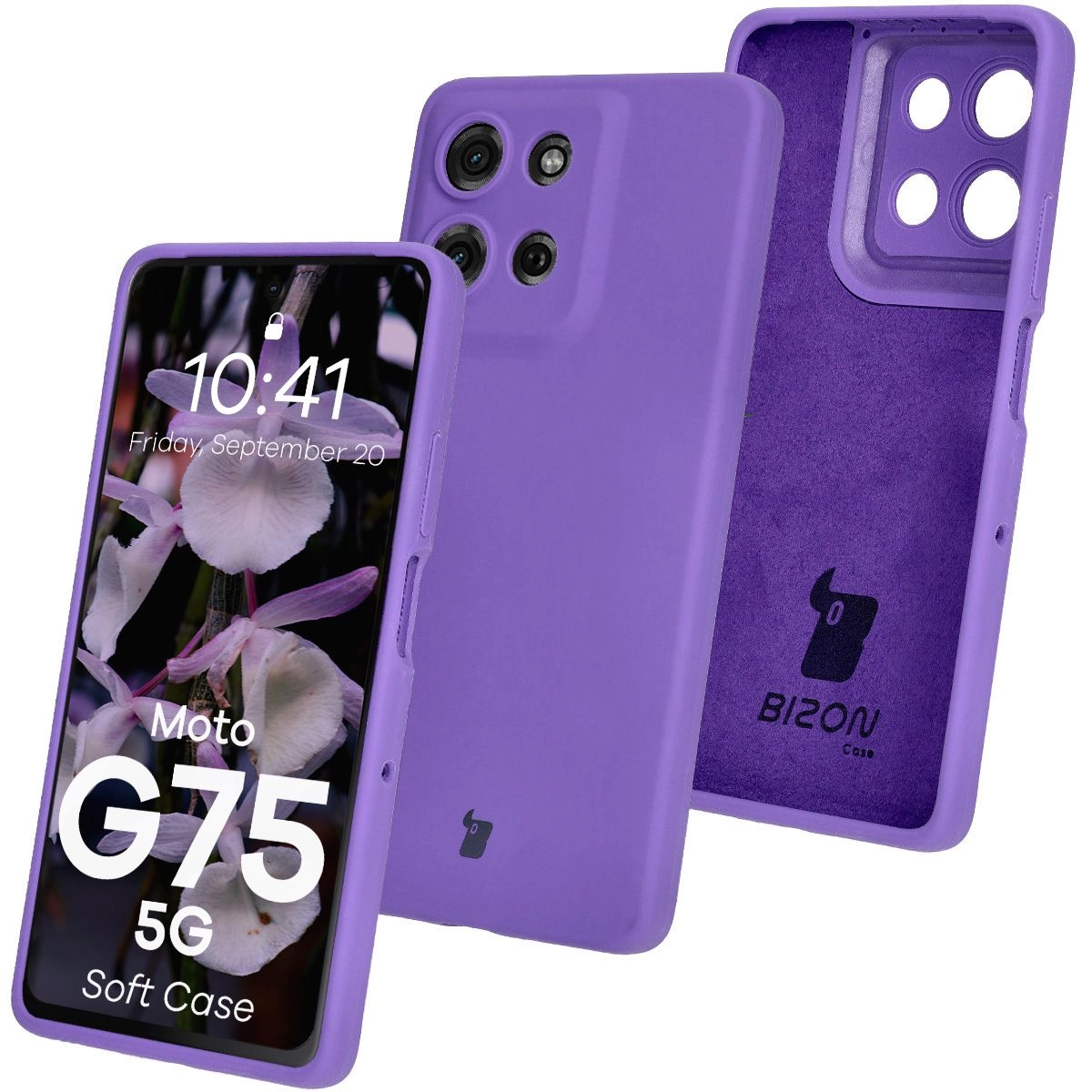Bizon Silikonowe Soft do Motorola Moto G75 5G Fioletowy