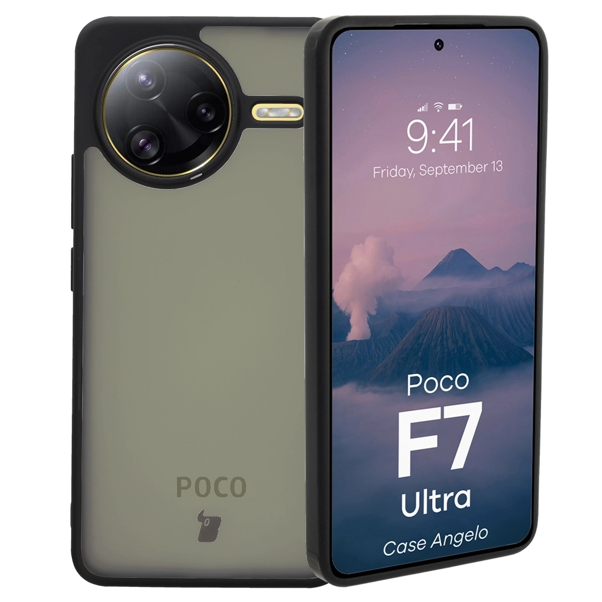 Bizon Angelo do Xiaomi Poco F7 Ultra przydymione z Czarną ramką