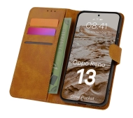 Bizon z klapką Pocket do Oppo Reno13 Brązowy