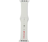 AUDI Sport Red Logo Silicone Watch Strap do Apple Watch 44/45/46/49mm Biały