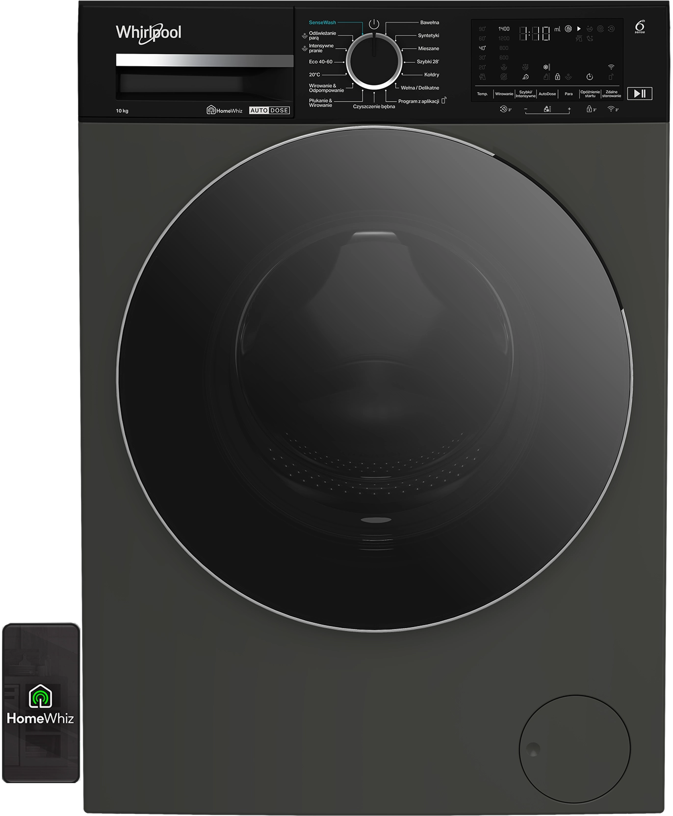 Whirlpool AutoDose MXWM07GADSPL Funkcje AI AdaptiveWash 10kg 1400obr/min Zdalne sterowanie