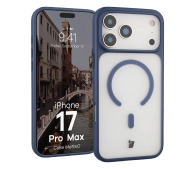 Bizon MatteO z MagSafe do Apple iPhone 17 Pro Max Półprzezroczyste z niebieską ramką