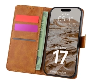 Bizon z klapką Pocket do Apple iPhone 17 Brązowy
