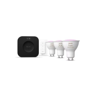 Philips Hue White and Colour Ambiance 3 żarówki GU10 + regulator przyciemniania + Bridge Pro