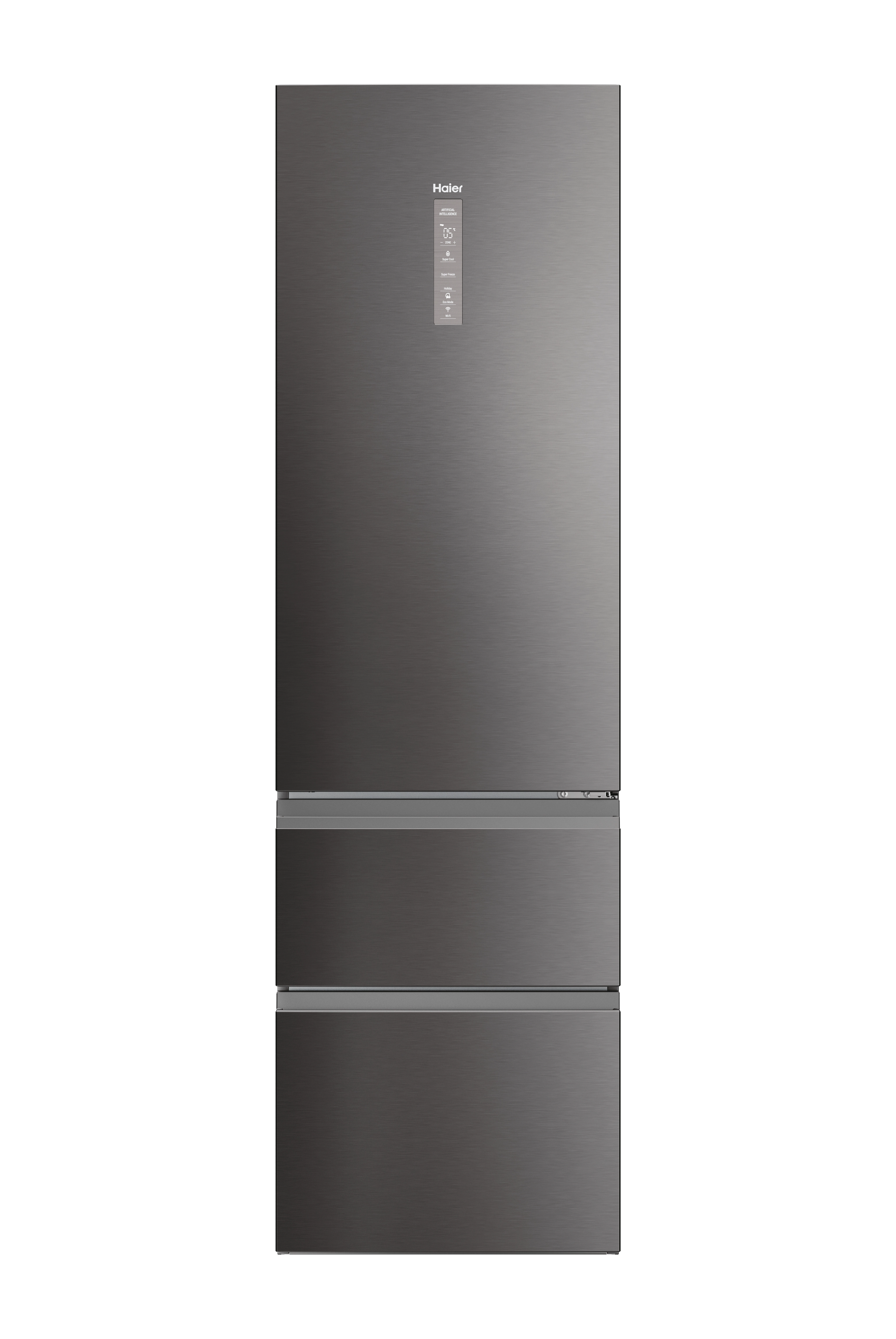 Haier HTW7620CNMP No Frost 205cm Szuflada z kontrolą wilgotności Zdalne sterowanie Dark Inox