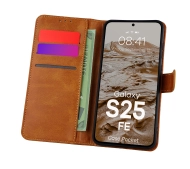 Bizon z klapką Pocket do Samsung Galaxy S25 FE Brązowy