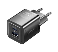 Vention 1x USB-A 1x USB-C GaN 30W Czarny