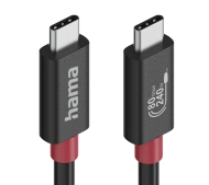 Hama USB-C do USB-C 80Gpbs 240W 1m Czarno-Czerwony