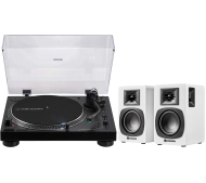 Audio-Technica AT-LP120XBT-USB Manualny Napęd bezpośredni Przedwzmacniacz Bluetooth Czarny + Kolumny AT-SP3X
