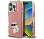 Karl Lagerfeld IML Aquarelle Choupette & Logo do iPhone 16 Pro Max Różowy