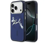 Karl Lagerfeld IML Choupettes Karl Script Logo MagSafe do iPhone 17 Pro Niebieski
