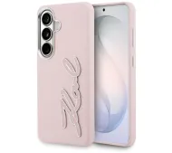 Karl Lagerfeld Grained Signature Metal Resin Logo do Galaxy S26 Różowy
