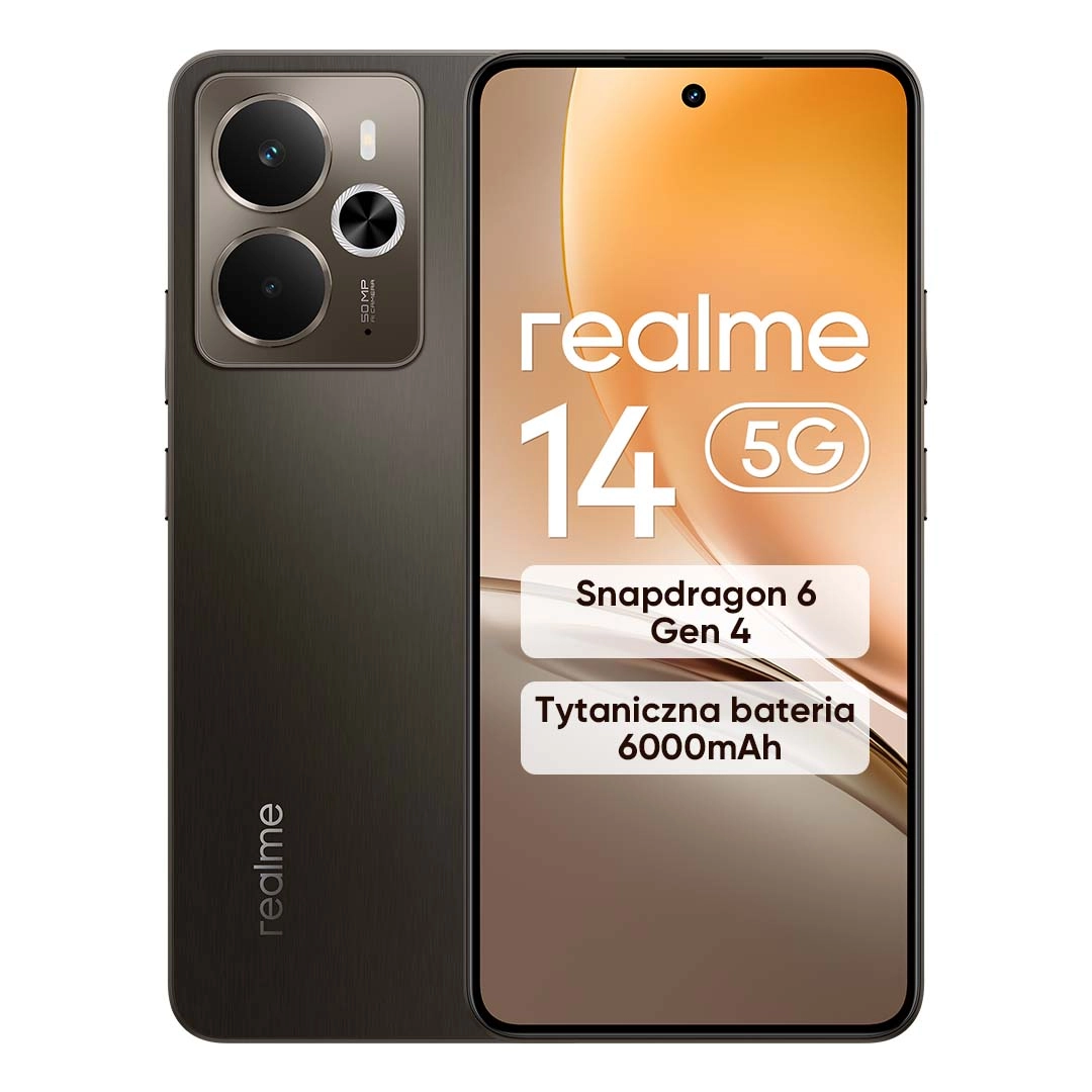 realme 14 5G 8/256GB Funkcje AI 6,67" 120Hz 50Mpix Brązowy