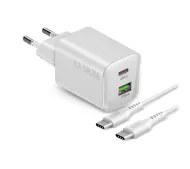SBS Mini GaN PD USB-C USB-A 45W Biały + kabel 1,5m USB-C