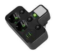 Vayox VA0471B Lampka 2x USB-A 1x USB-C 2 gniazda Czarny