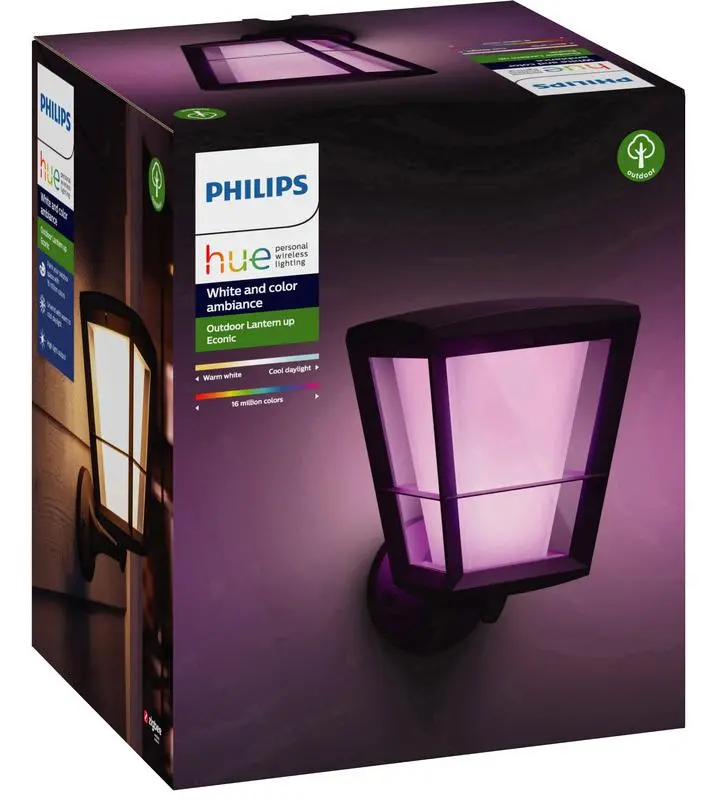 Philips Econic Hue Outdoor Wall Light Black 17439/30/P7