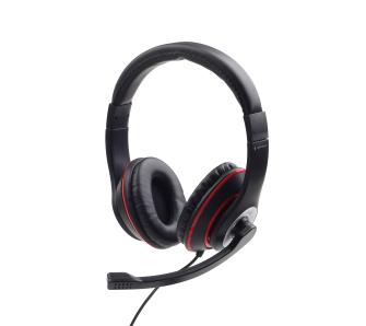słuchawki z mikrofonem Gembird MHS-03-BKRD (czarno-czerwony)