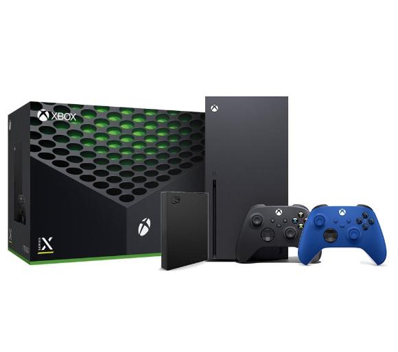 konsola Xbox Series X Xbox Series X + dysk Seagate FireCuda Gaming HDD 2TB + dodatkowy pad (niebieski)