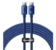Baseus USB-C do USB-C Crystal 100W 1,2m Niebieski