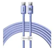 Baseus USB-C do USB-C Crystal 100W 2 m Fioletowy