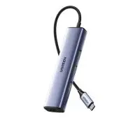 UGREEN CM475 USB-C do 3x USB 3.0, RJ45, USB-C PD  Szary