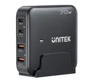 Unitek GaN 70W 2x USB-A+2x USB-C Czarny
