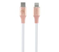 Фото - Кабель GUESS Ebossed Logo USB-C do Lightning 1,5m Fast Charging Różowy 