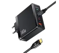 USAMS 2xUSB-C USB PD 140W Czarny
