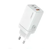 USAMS CC180TC02 2xUSB-C+USB 65W GAN PD3.0 Biały