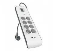 Belkin BSV804CA2M 8 gniazd 2x USB-A 2m Biały