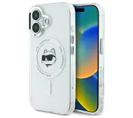 Karl Lagerfeld IML Metal Choupette Head MagSafe do iPhone 16 Plus Biały