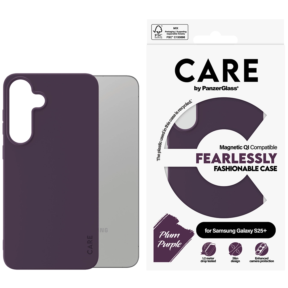 PanzerGlass Fearlessly Fashionable Magnetic Qi do Samsung Galaxy S25 Plus Fioletowy