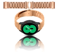 Bizon ze stali nierdzewnej Aura do Samsung Galaxy Watch FE/7/6/6 Classic/5/5 Pro/4/4 Classic Różowo-złoty