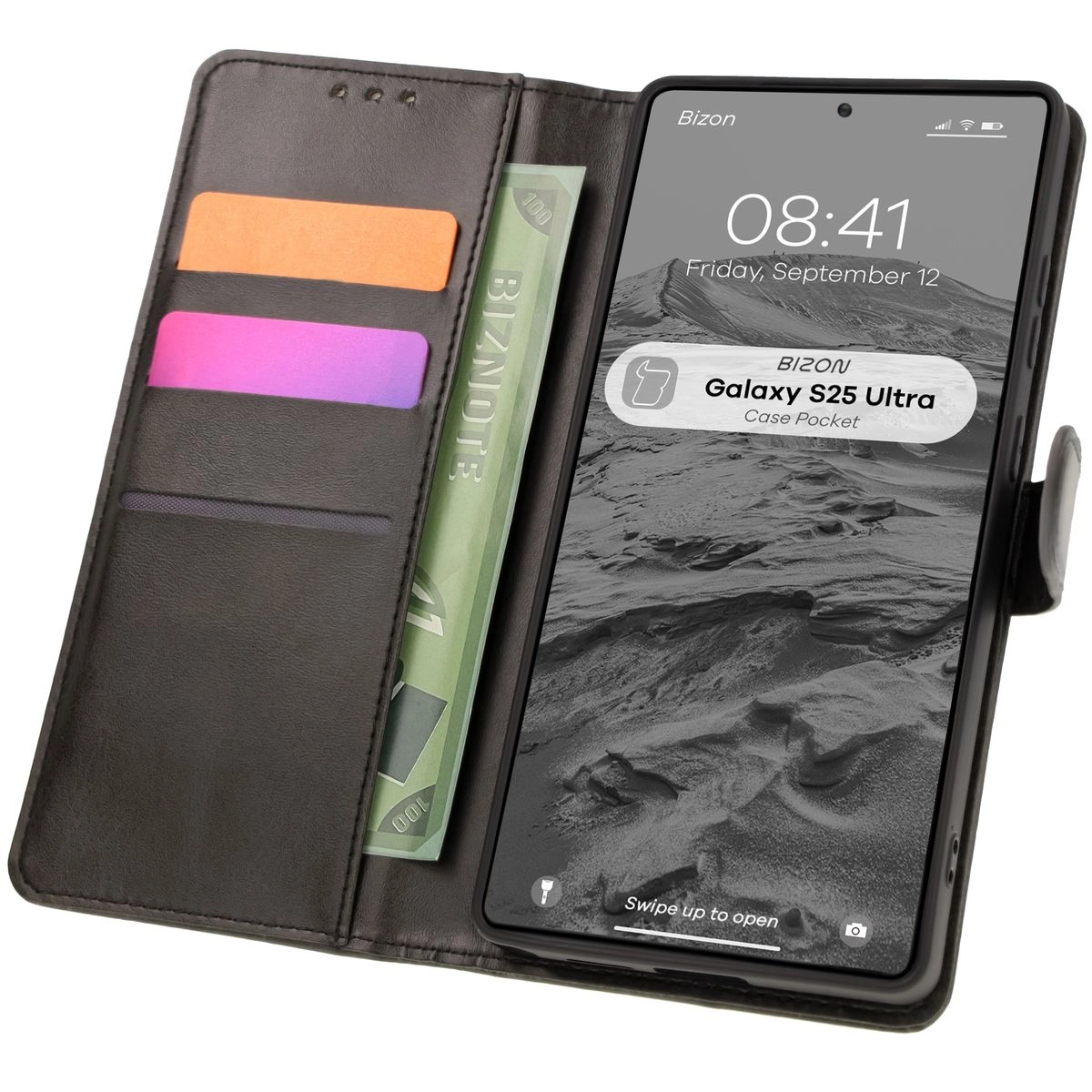 Bizon z klapką Pocket do Galaxy S25 Ultra Czarny