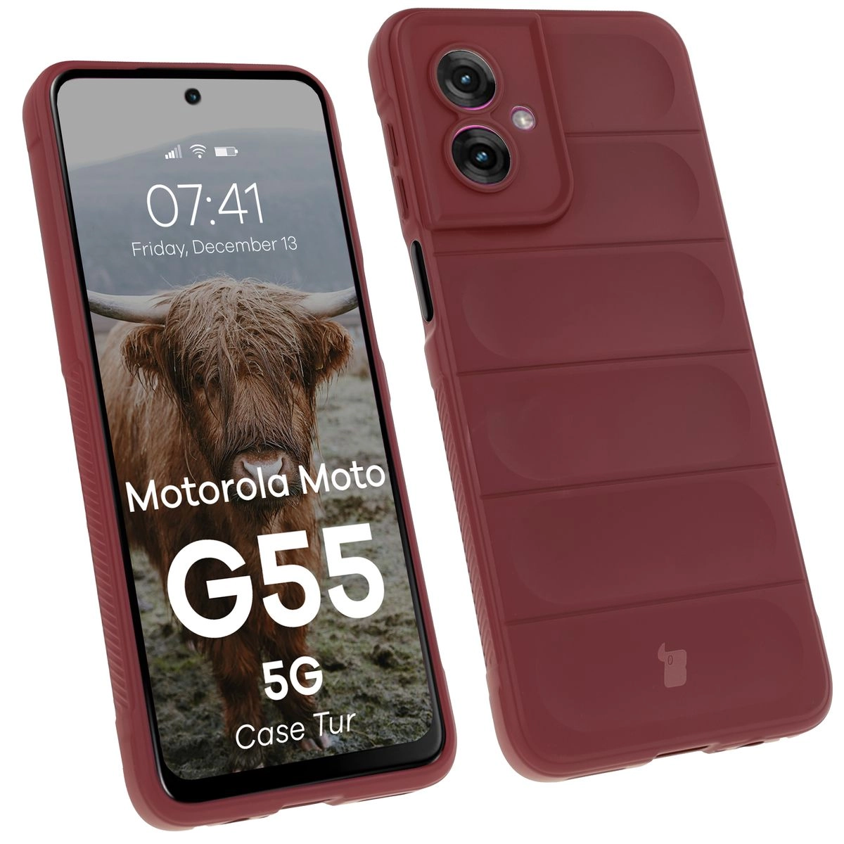 Bizon Tur do Motorola Moto G55 5G Burgundowy