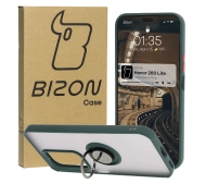 Bizon z uchwytem na palec Hybrid Ring do Honor 200 Lite przydymione z Ciemnozieloną ramką
