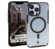 Bizon MatteO z MagSafe do iPhone 13 Pro Półprzezroczysty z Czarną ramką