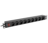 Lanberg RACK PDU 1U 16A 9x230V 3m Czarny